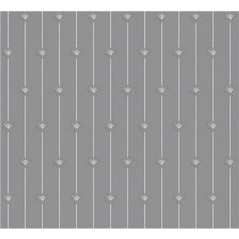Versace VI Medusa Stripe Wallpaper 791733 Metallic/Silver