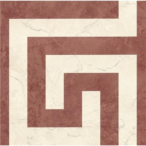 Versace VI Greek Key Wallpaper 79174-2 Cream/Red