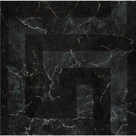 Versace VI Greek Key Wallpaper 79174-7 Black/Grey