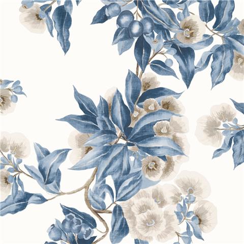 Anna French Devon Wallpaper Camellia Garden AT24553 navy