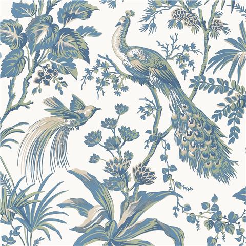 Anna French Bristol Wallpaper Peacock Toile AT57830 Blue/green