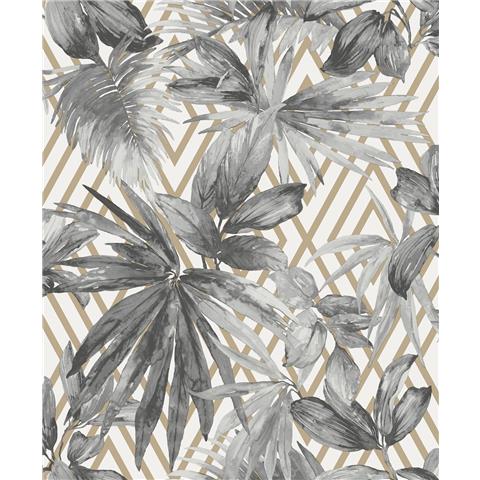 Grandeco Life Forage palm wallpaper 156002 Silver
