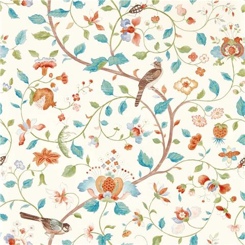 Sanderson Arboretum Wallpaper April's Garden 217235 Teal/Russett