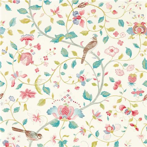 Sanderson Arboretum Wallpaper April's Garden 217236 Blue Clay/Pink