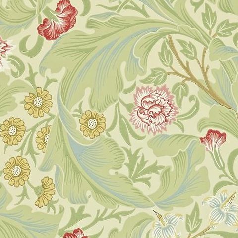 Morris & Co Wallpaper-Leicester 212543 Green/Coral
