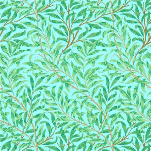 Morris Queen Square Wallpaper Willow Boughs 216948 Sky/Leaf Green