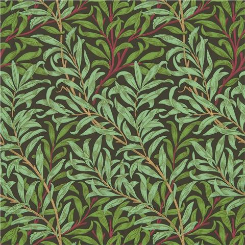 Morris Queen Square Wallpaper Willow Boughs 216950 Chocolate