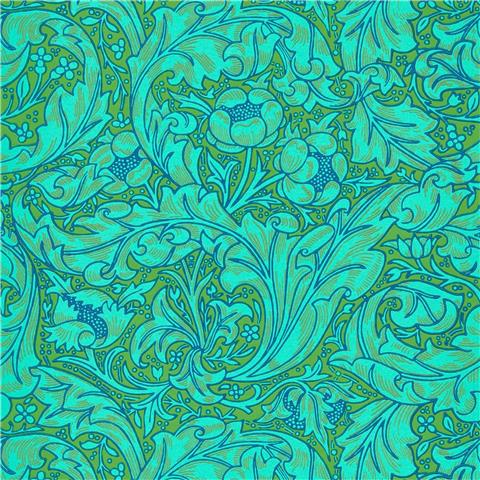 Morris Queen Square Wallpaper Bachelors Button 216959 Turquoise