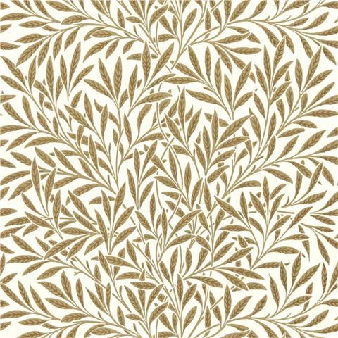 Morris Queen Square Wallpaper Willow 216965 Cream//Brown