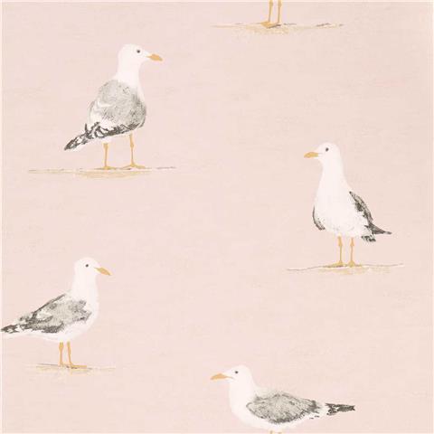 Sanderson Port Issacs Wallpaper Shore Birds 216562 Blush