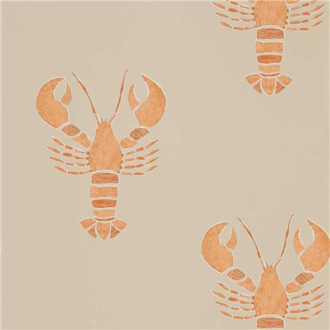 Sanderson Port Issacs Wallpaper Cromer Lobster 216589 Rust