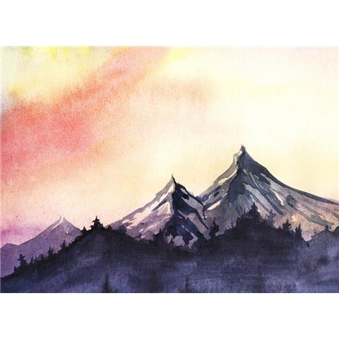 DESIGN WALLS Nature MURAL mountain painting 1 (350CM WIDE X 255CM HIGH)
