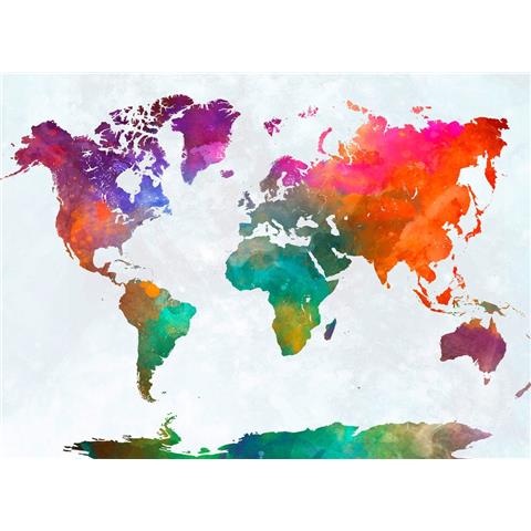 DESIGN WALLS travelling MURAL global map (350CM WIDE X 255CM HIGH)
