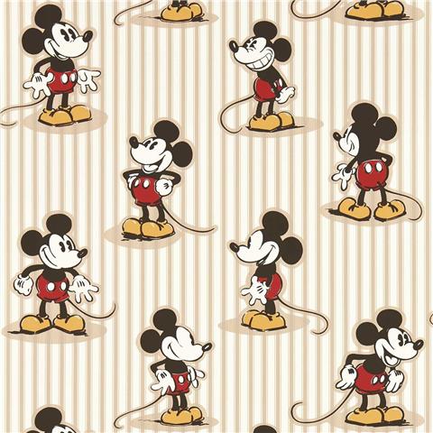 Sanderson Disney Home Mickey Stripe Wallpaper 217273 Peanut