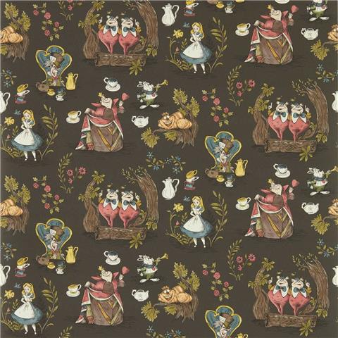 Sanderson Disney Home Alice in Wonderland Wallpaper 217288 Chocolate