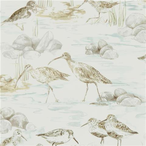 Sanderson Embleton Bay wallpaper Estuary Birds 216494 mist/Ivory