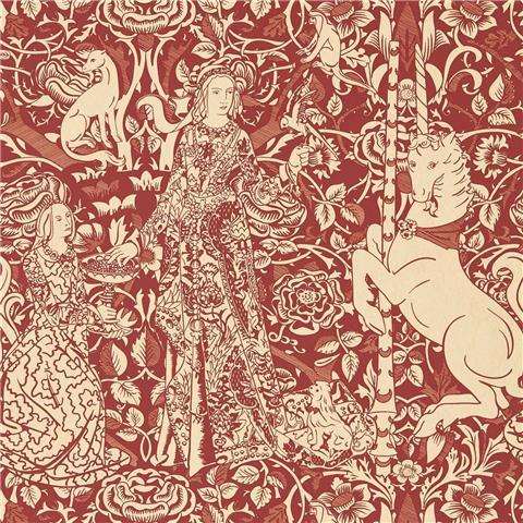 Sanderson x Giles Deacon Wallpaper Aurelia's Grail 217298 madder/Parchment