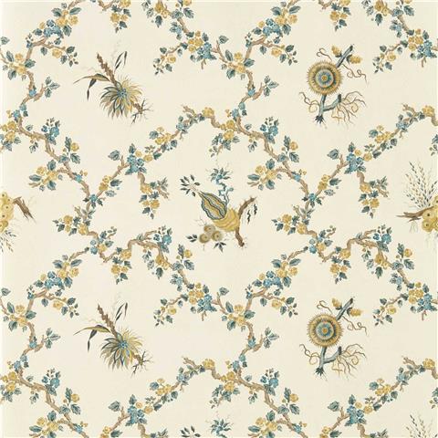 Sanderson x Giles Deacon Wallpaper Trelliage 217319 Chamomile/Chalk