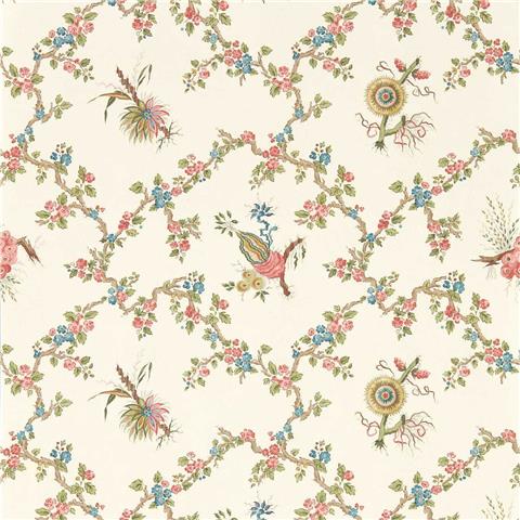 Sanderson x Giles Deacon Wallpaper Trelliage 217321 raspberry/Stone