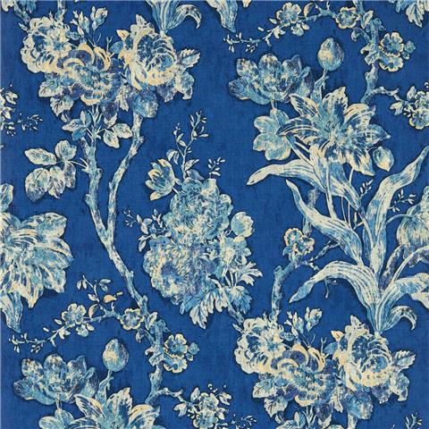 Sanderson x Giles Deacon Wallpaper Fringed Tulip Toile 217323 Smalt