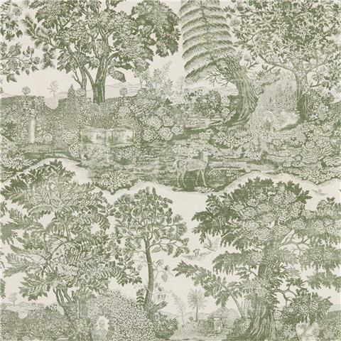 Sanderson Highgrove Toile Wallpaper 217479 Yew Green