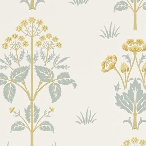 Morris & Co Wallpaper-Meadow Sweet 210349 Gold/Slate