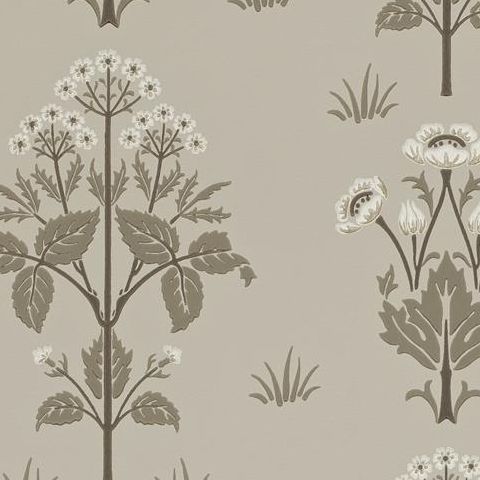 Morris & Co Wallpaper-Meadow Sweet 210351 Bullrush/Taupe