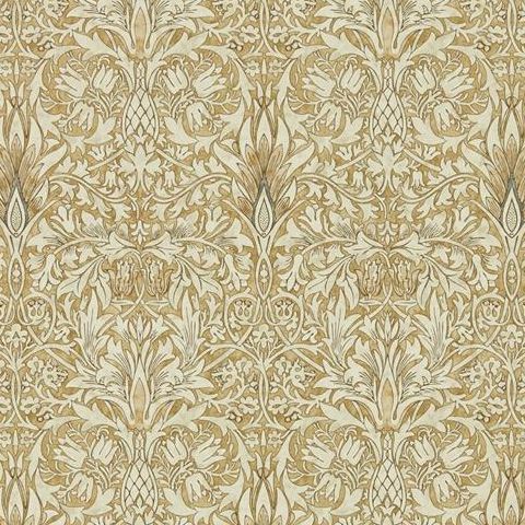 Morris & Co Wallpaper-Snakeshead 216429 Gold/Linen