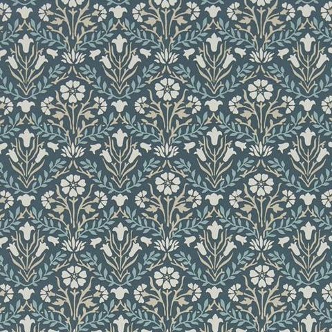 Morris & Co Wallpaper-Bellflowers 216436 Indigo/Linen
