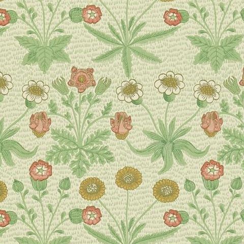 Morris & Co Wallpaper-Daisy 210425 Artichoke/Plaster