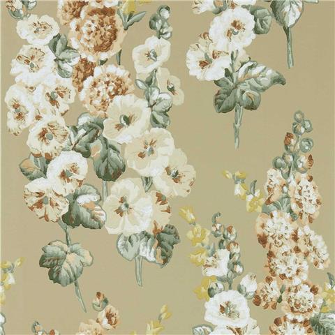 Sanderson One Sixty wallpapers Hollyhocks 217034 Gold/Tan