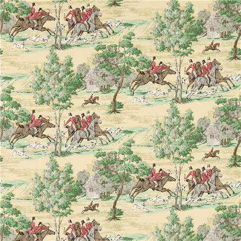 Sanderson One Sixty wallpapers Tally Ho 214598 Evergreen/Crimson