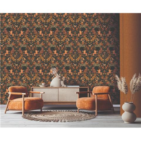 Designer Walls by Marta Cortese Magic Animals Mural DW2003 Green