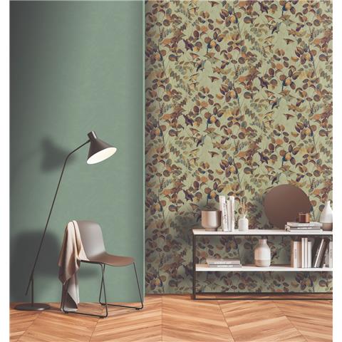 Designer Walls by Marta Cortese Wallpaper Nature Leaves DW2007 leak green