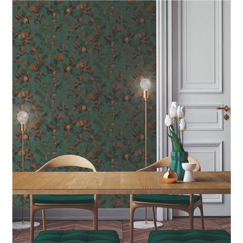 Designer Walls by Marta Cortese Wallpaper Nature Leaves DW2008 Heron green