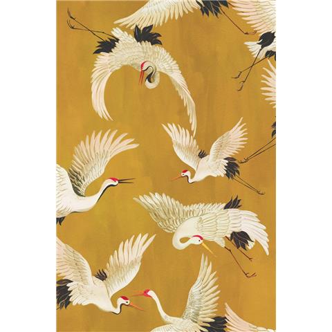 Designer Walls by Marta Cortese Wallpaper Cranes DW2020 Ochre