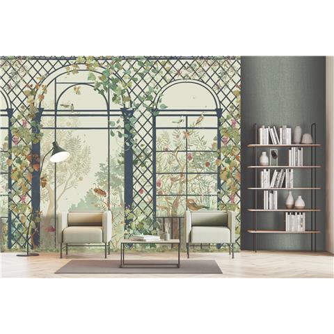 Designer Walls by Marta Cortese Greenhouse Mural DW2031 green