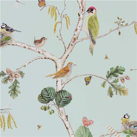 Sanderson Arboretum Wallpaper Woodland Chorus 215706 Sky Blue/Multi