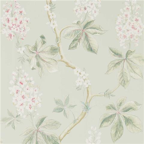 Sanderson Country Woodland Wallpaper Chestnut Tree 215710 Seaspray/Peony