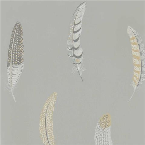 Sanderson Elysian Wallpaper Lismore feather 216605 silver grey