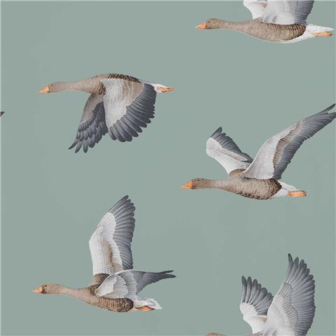 Sanderson Arboretum Wallpaper Elysian geese 216610 Blue Clay