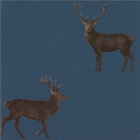 Sanderson Arboretum Wallpaper Evesham Deer 216620 Indigo