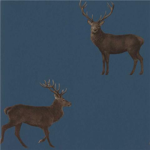 Sanderson Elysian Wallpaper Evesham deer 216620 Indigo