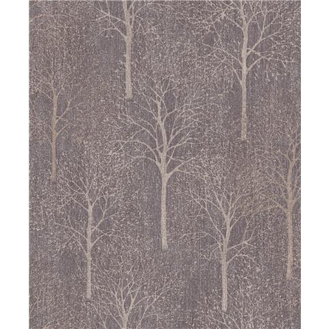 Royal House Luxury Wallpaper fabric tree Aubergine