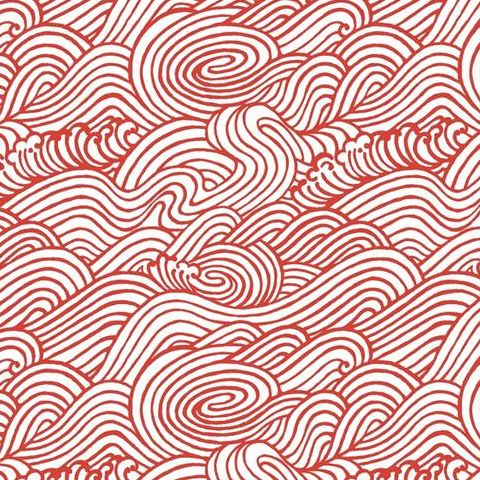 A Street Prints Solstice Wallpaper-Mare Wave 2744-24130 Red