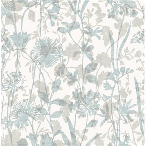 A Street Prints Scott Living II Wallpaper Aubree Floral 26280 Blue/Grey