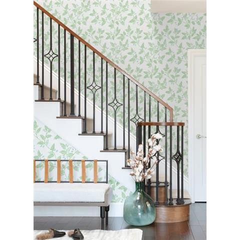 A Street Prints Georgia Wallpaper Ardell Sprig 26600 Green/Blue