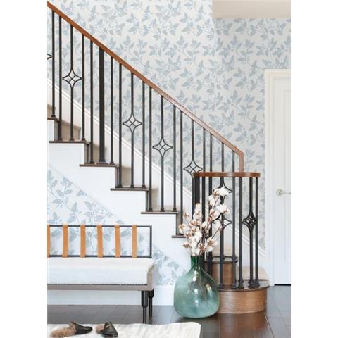 A Street Prints Georgia Wallpaper Ardell Sprig 26602 Blue