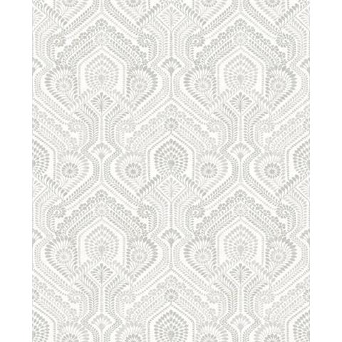 A Street Prints Georgia Wallpaper Fernback Damask 26612 Grey