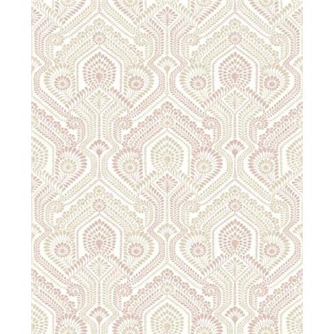 A Street Prints Georgia Wallpaper Fernback Damask 26613 Pink